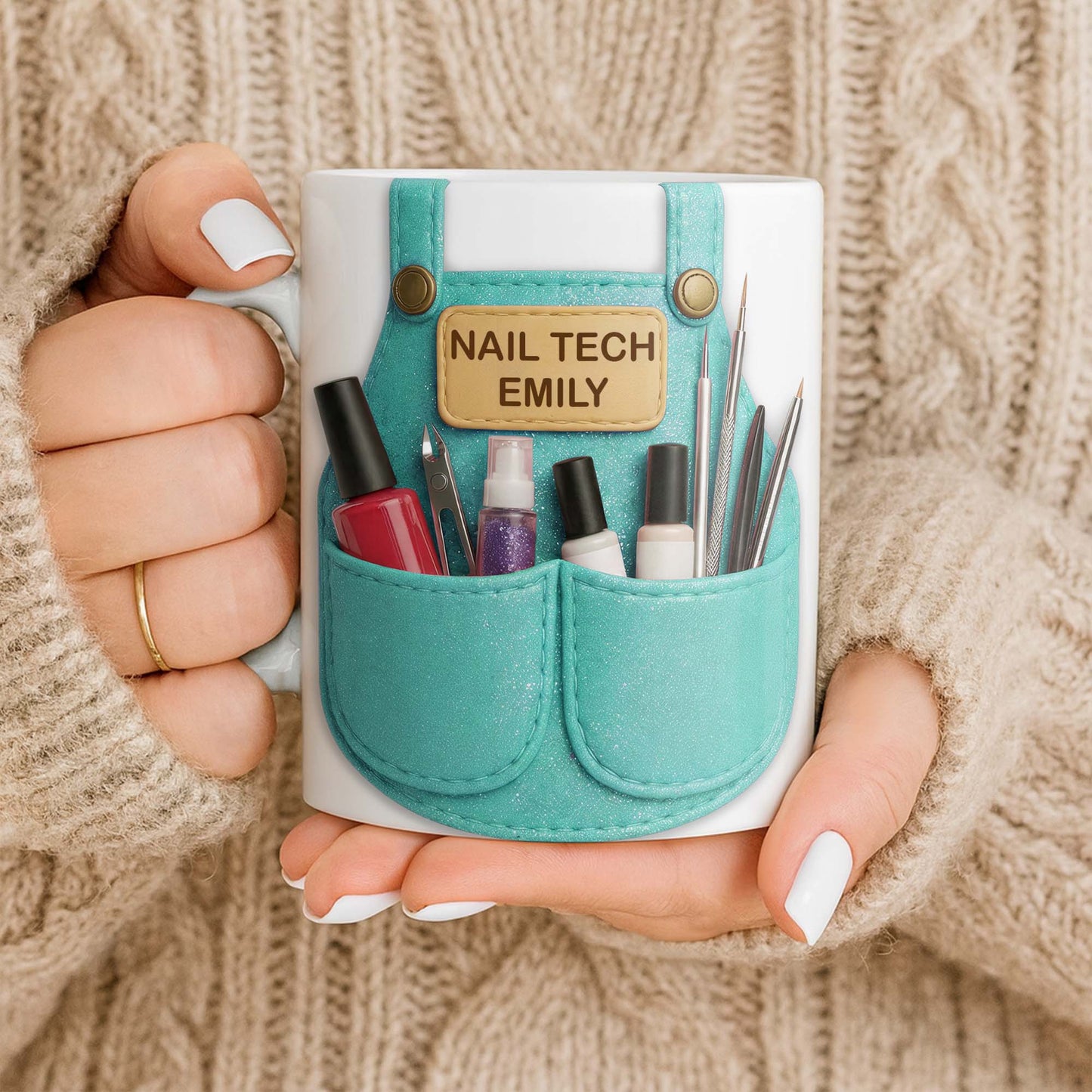 Nail Tech Essential Tools Design - Personalized Custom Coffee Mug - JBS088_MG