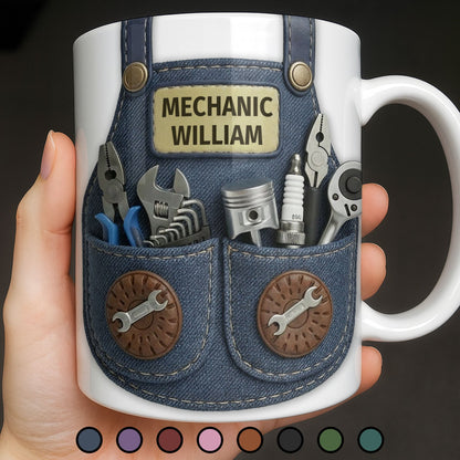 Mechanic [Personalized Name] With Tools Design - Personalized Custom Coffee Mug - JBS091_MG