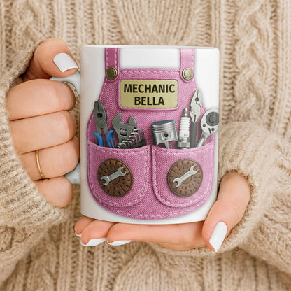 Mechanic [Personalized Name] With Tools Design - Personalized Custom Coffee Mug - JBS091_MG