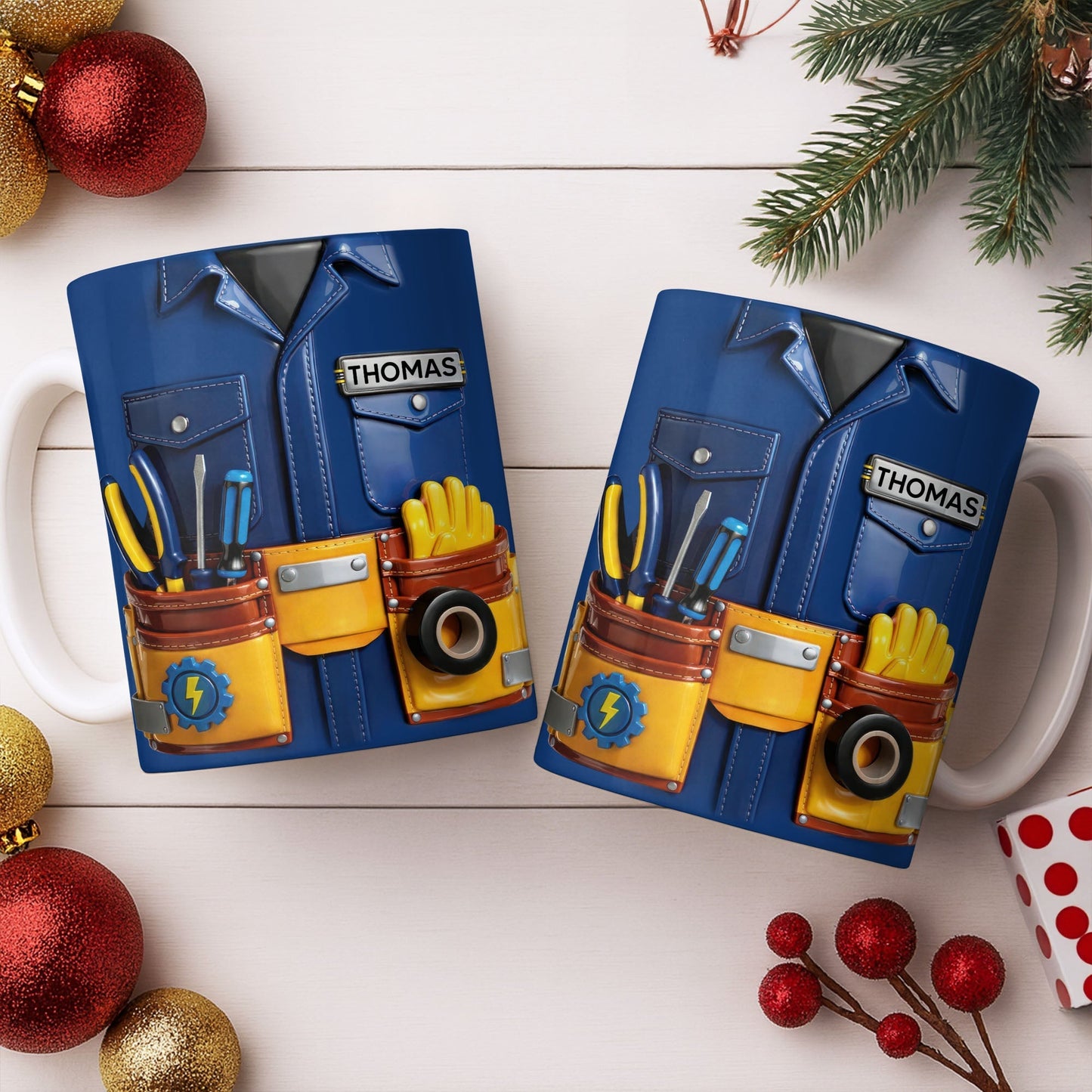 Celebrate Craftsmanship With Tool Belt Design - Personalized Custom Coffee Mug - JBS093_MG
