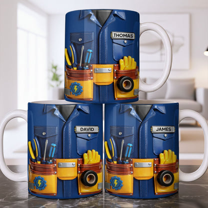 Celebrate Craftsmanship With Tool Belt Design - Personalized Custom Coffee Mug - JBS093_MG
