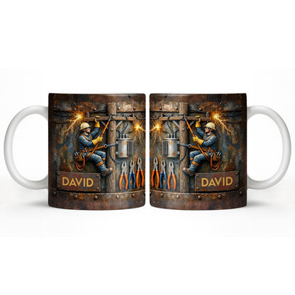 Celebrate The Hardworking Lineman With A Custom Mug - Personalized Custom Coffee Mug - JBS096_MG