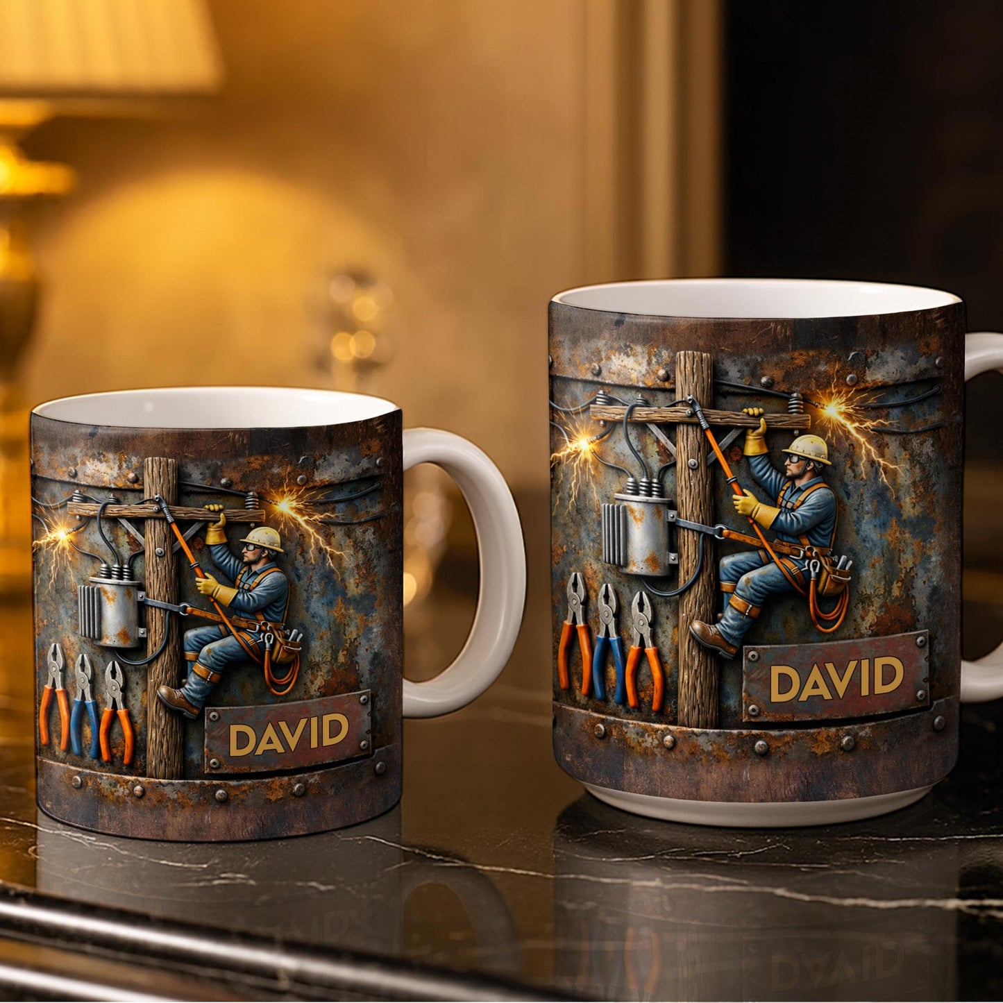 Celebrate The Hardworking Lineman With A Custom Mug - Personalized Custom Coffee Mug - JBS096_MG