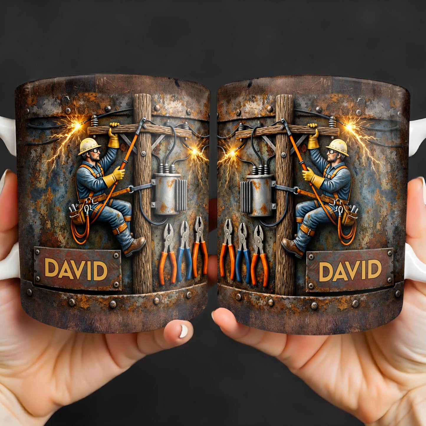 Celebrate The Hardworking Lineman With A Custom Mug - Personalized Custom Coffee Mug - JBS096_MG