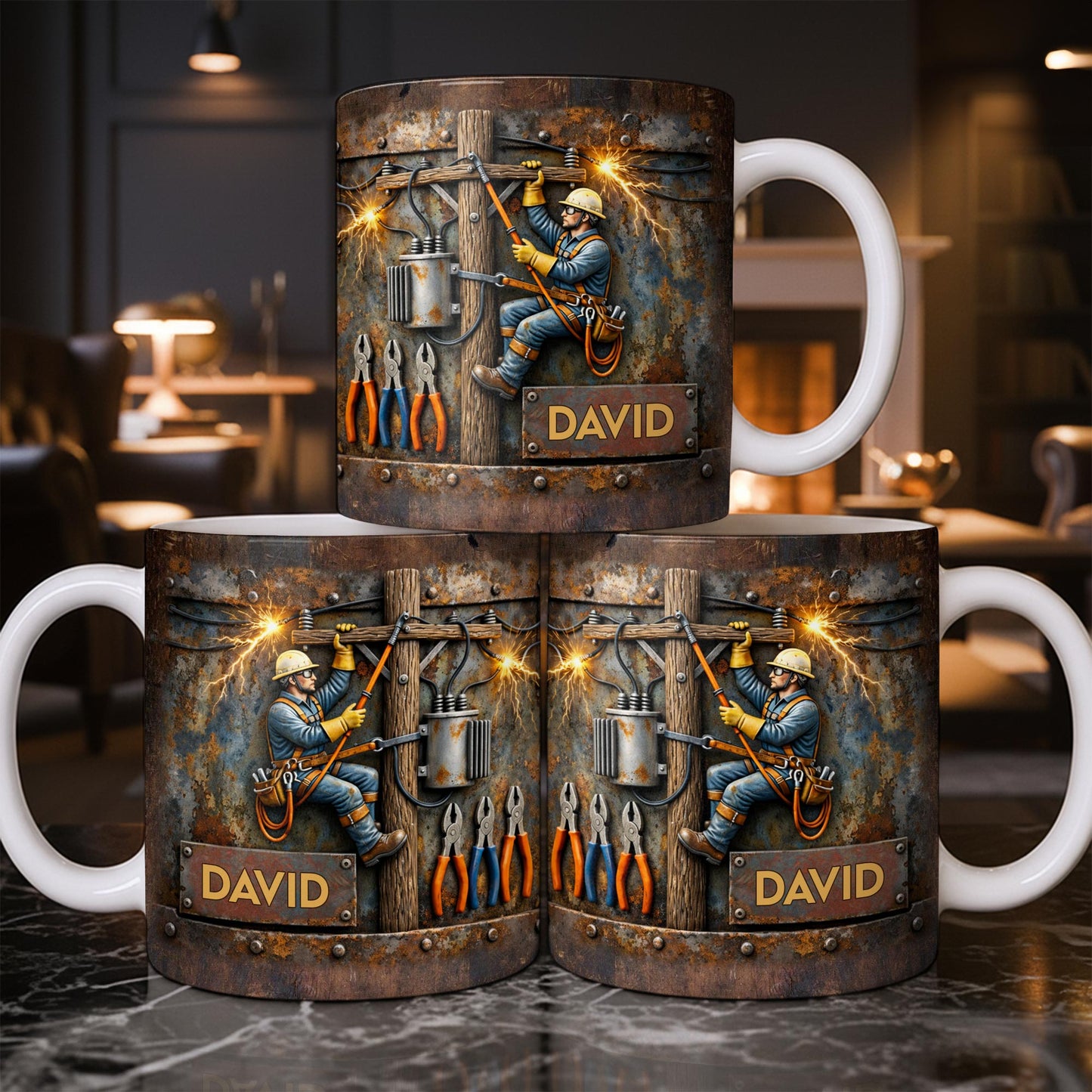 Celebrate The Hardworking Lineman With A Custom Mug - Personalized Custom Coffee Mug - JBS096_MG