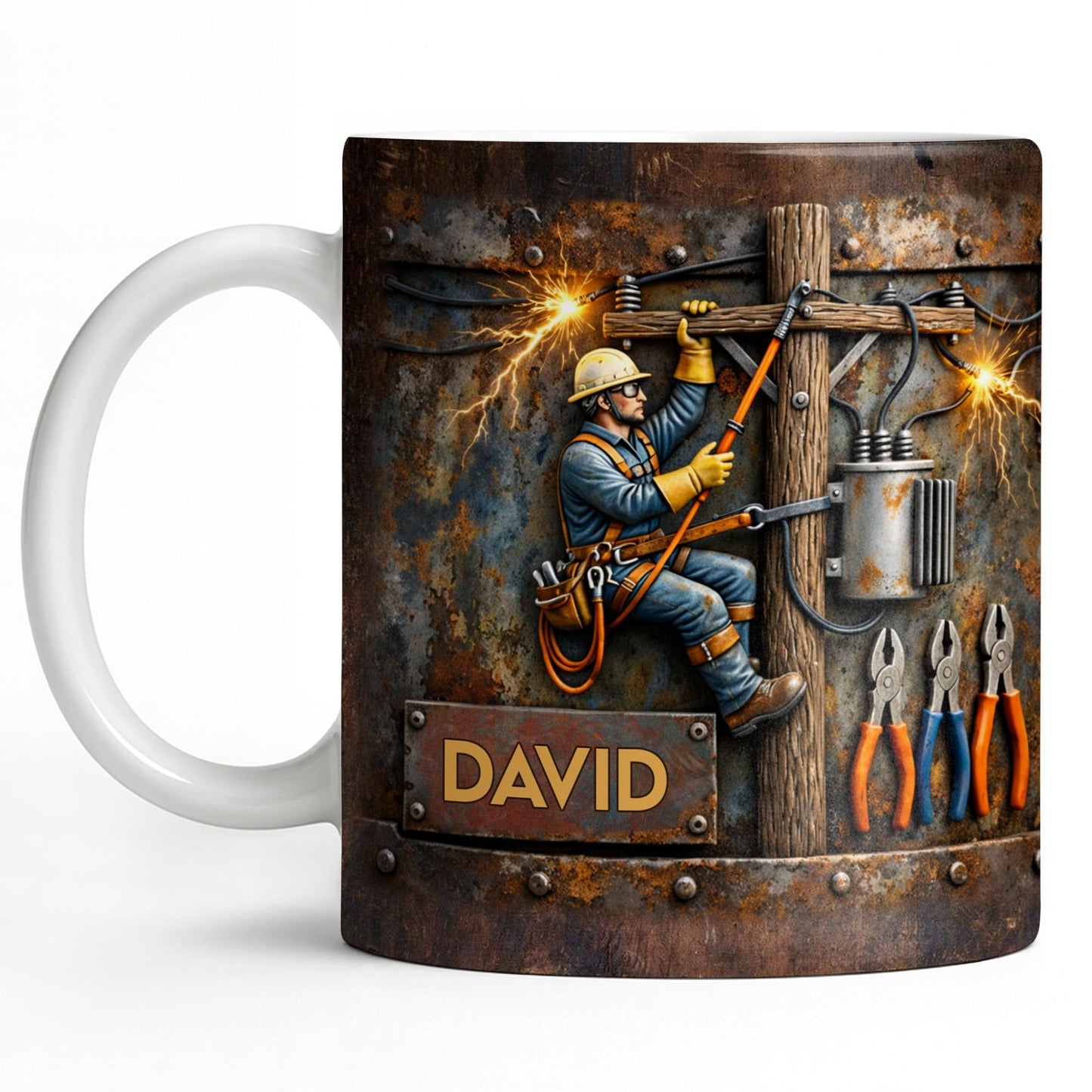 Celebrate The Hardworking Lineman With A Custom Mug - Personalized Custom Coffee Mug - JBS096_MG