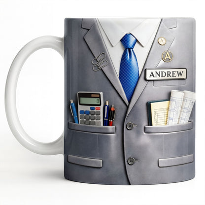 Perfect Gift For The Professional With Business Suit Design - Personalized Custom Coffee Mug - JBS098_MG