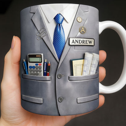 Perfect Gift For The Professional With Business Suit Design - Personalized Custom Coffee Mug - JBS098_MG