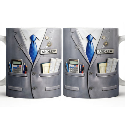 Perfect Gift For The Professional With Business Suit Design - Personalized Custom Coffee Mug - JBS098_MG