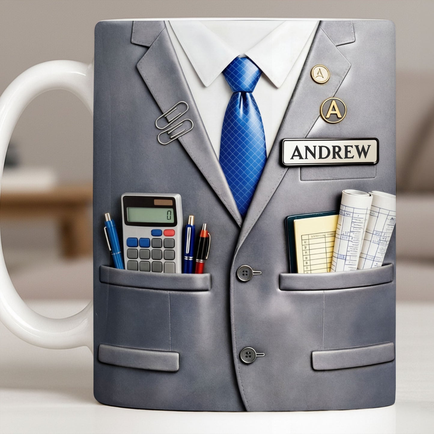 Perfect Gift For The Professional With Business Suit Design - Personalized Custom Coffee Mug - JBS098_MG