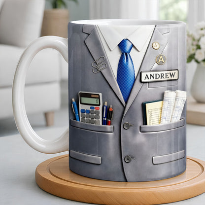 Perfect Gift For The Professional With Business Suit Design - Personalized Custom Coffee Mug - JBS098_MG