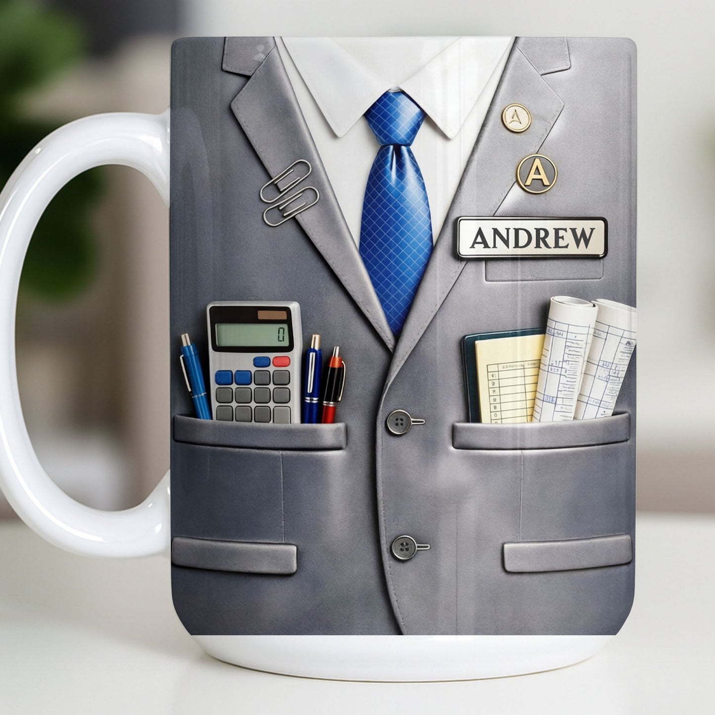 Perfect Gift For The Professional With Business Suit Design - Personalized Custom Coffee Mug - JBS098_MG