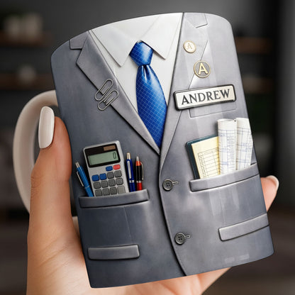 Perfect Gift For The Professional With Business Suit Design - Personalized Custom Coffee Mug - JBS098_MG
