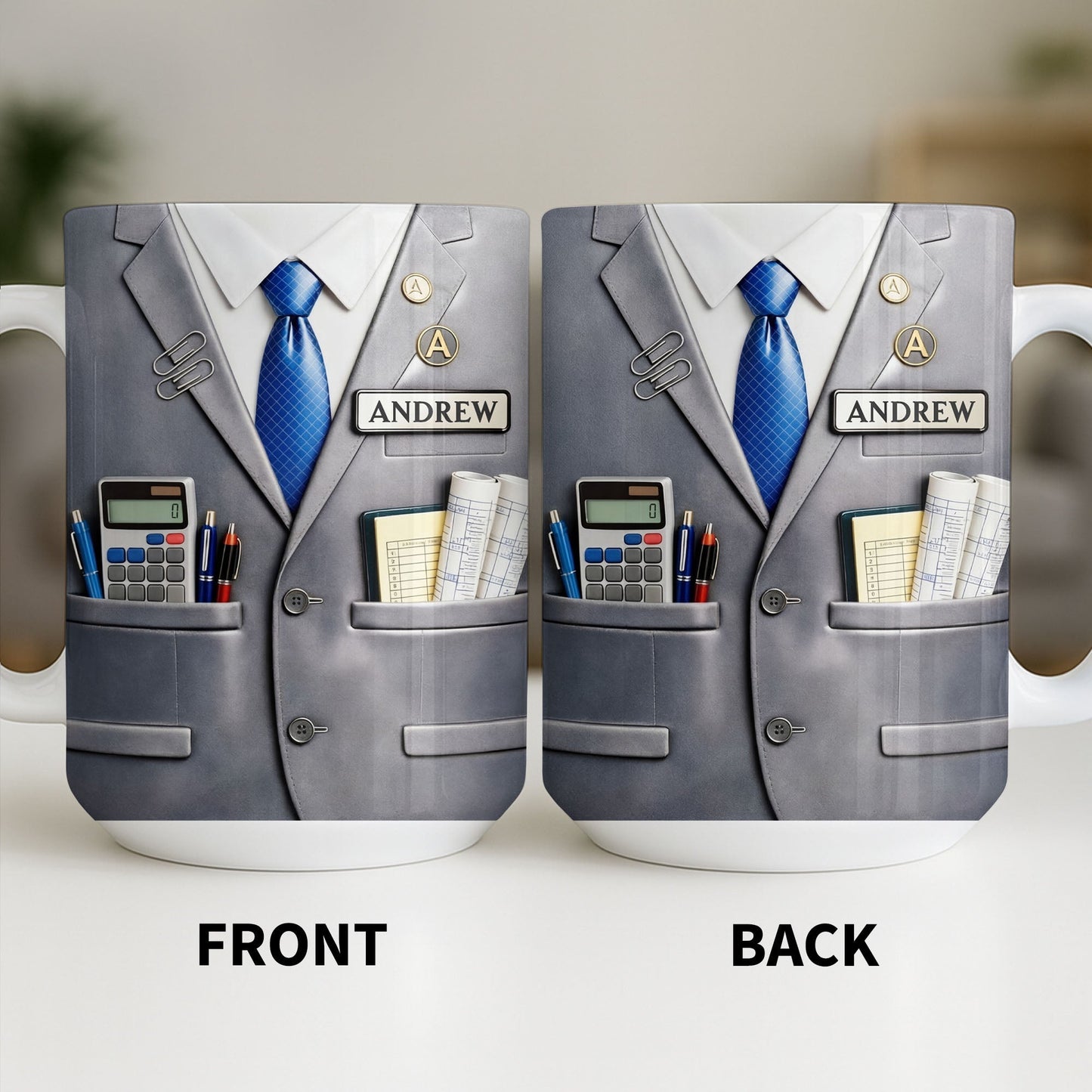 Perfect Gift For The Professional With Business Suit Design - Personalized Custom Coffee Mug - JBS098_MG