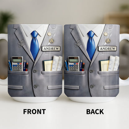 Perfect Gift For The Professional With Business Suit Design - Personalized Custom Coffee Mug - JBS098_MG