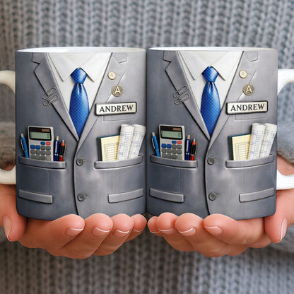 Perfect Gift For The Professional With Business Suit Design - Personalized Custom Coffee Mug - JBS098_MG