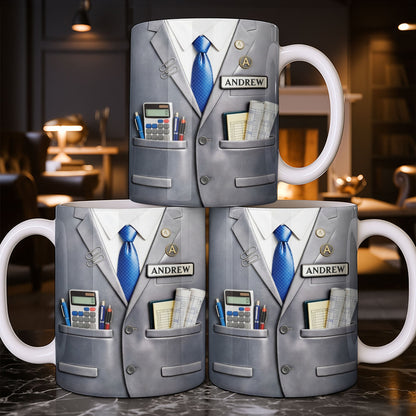 Perfect Gift For The Professional With Business Suit Design - Personalized Custom Coffee Mug - JBS098_MG