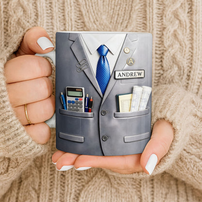 Perfect Gift For The Professional With Business Suit Design - Personalized Custom Coffee Mug - JBS098_MG