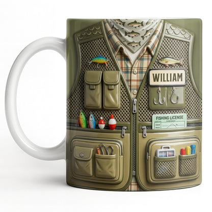 Customized Fishing Gear Design For Outdoor Enthusiasts - Personalized Custom Coffee Mug - JBS099_MG