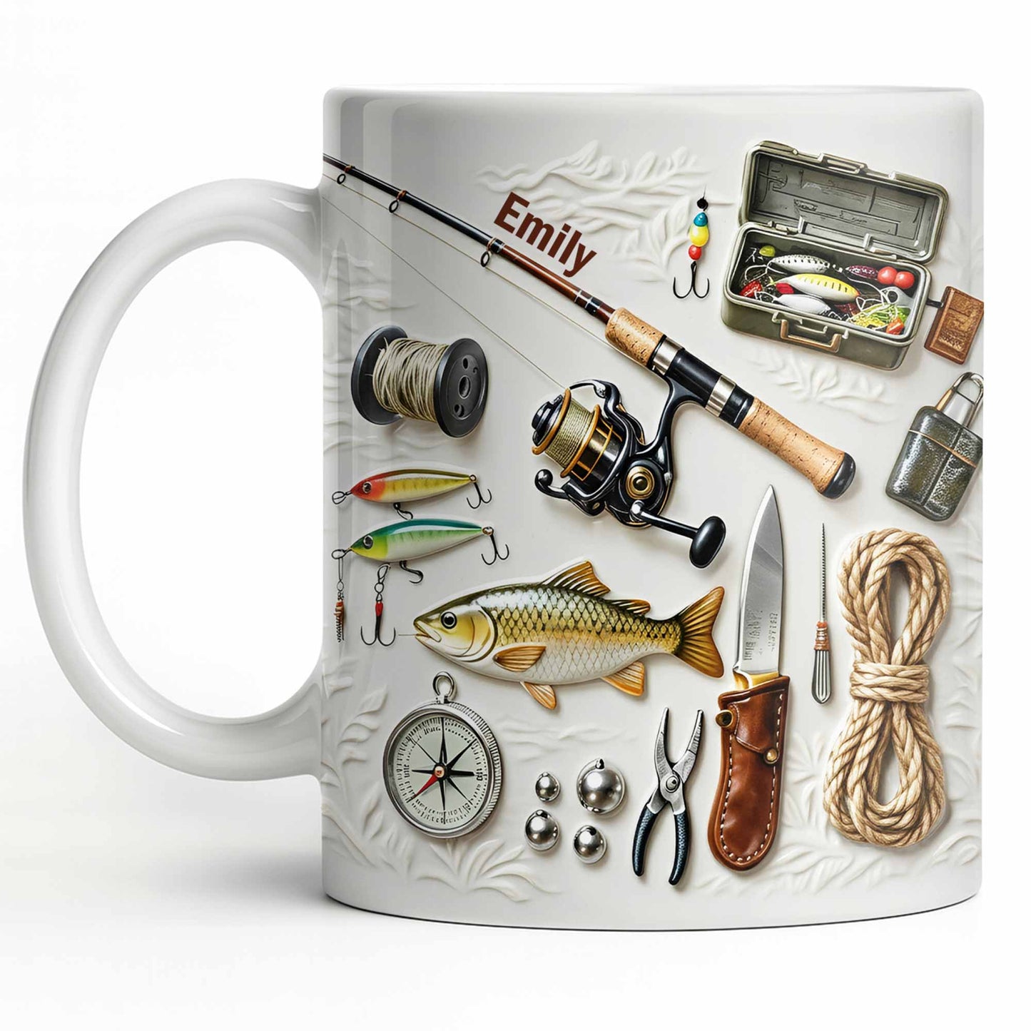 Personalize Your Fishing Passion With Tackle Box And Fish Design - Personalized Custom Coffee Mug - JBS100_MG