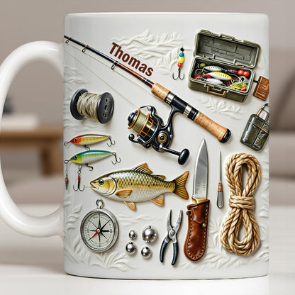 Personalize Your Fishing Passion With Tackle Box And Fish Design - Personalized Custom Coffee Mug - JBS100_MG
