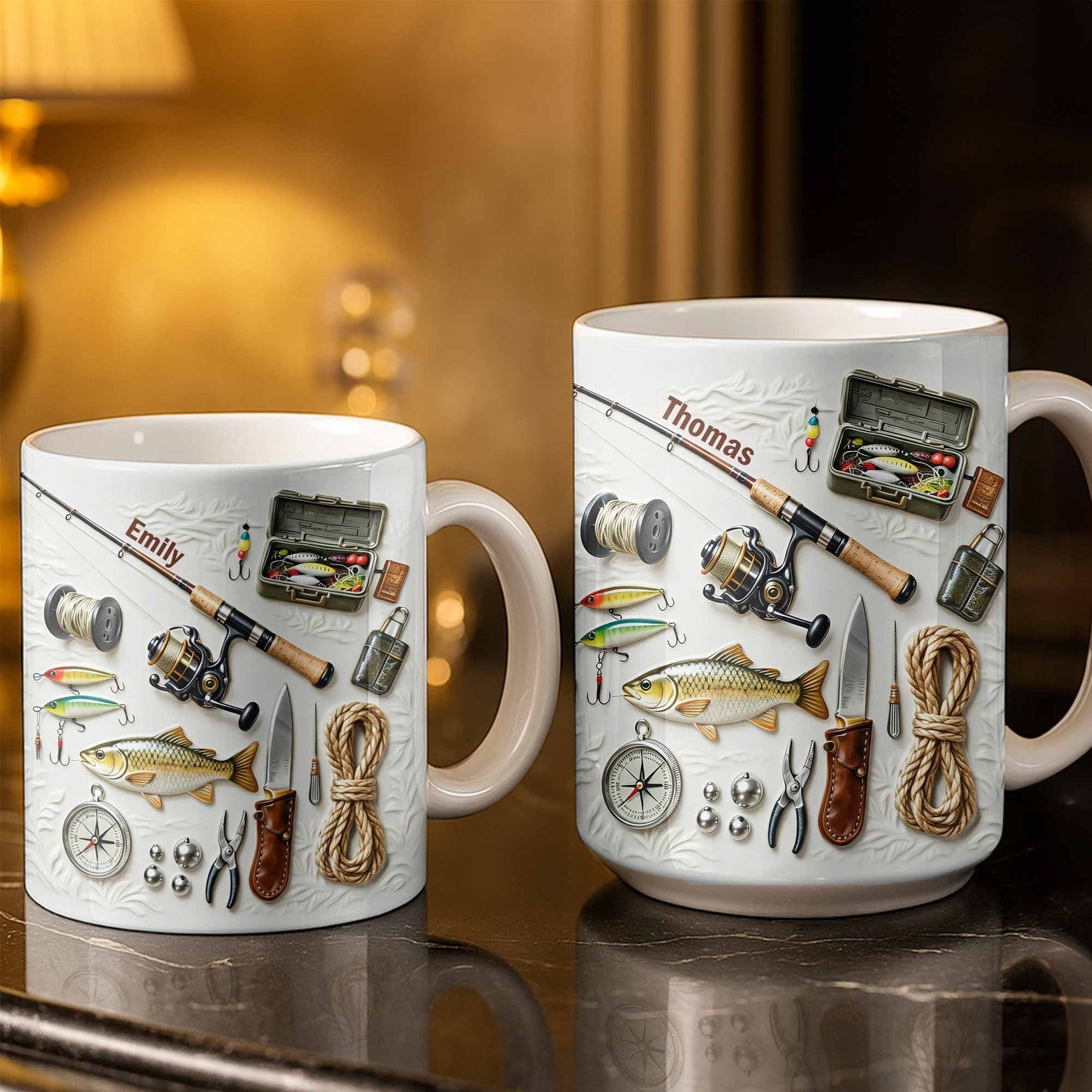 Personalize Your Fishing Passion With Tackle Box And Fish Design - Personalized Custom Coffee Mug - JBS100_MG