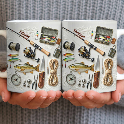 Personalize Your Fishing Passion With Tackle Box And Fish Design - Personalized Custom Coffee Mug - JBS100_MG