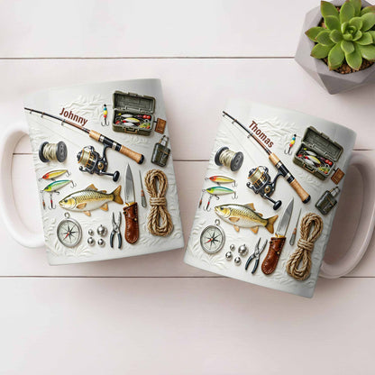 Personalize Your Fishing Passion With Tackle Box And Fish Design - Personalized Custom Coffee Mug - JBS100_MG