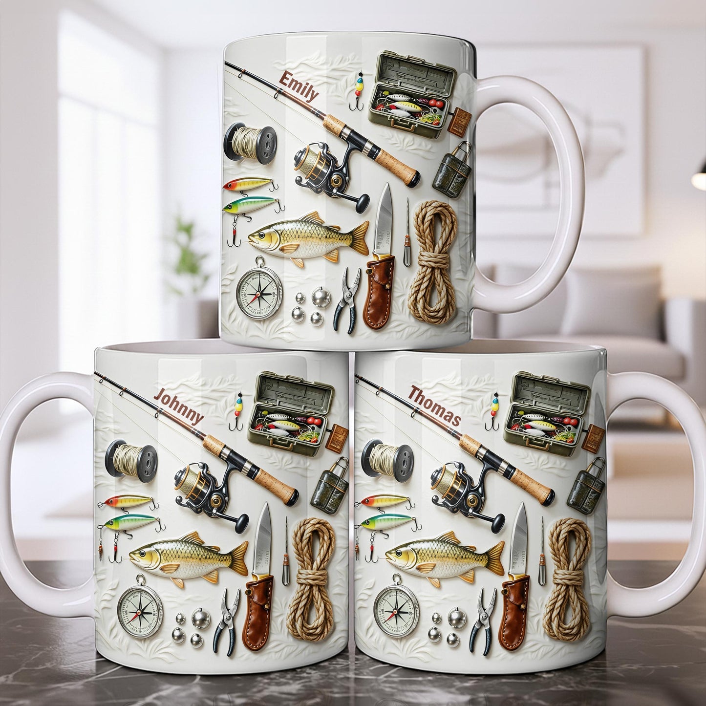 Personalize Your Fishing Passion With Tackle Box And Fish Design - Personalized Custom Coffee Mug - JBS100_MG