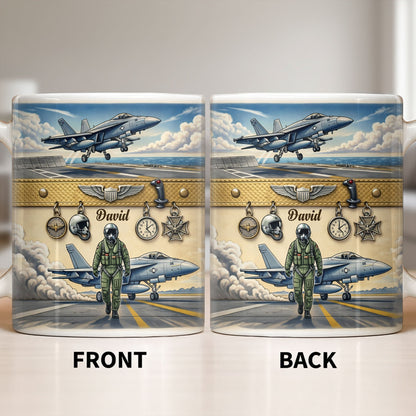 Customizable Military Pilot And Jets Theme - Personalized Custom Coffee Mug - JBS104_MG