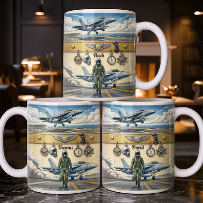 Customizable Military Pilot And Jets Theme - Personalized Custom Coffee Mug - JBS104_MG