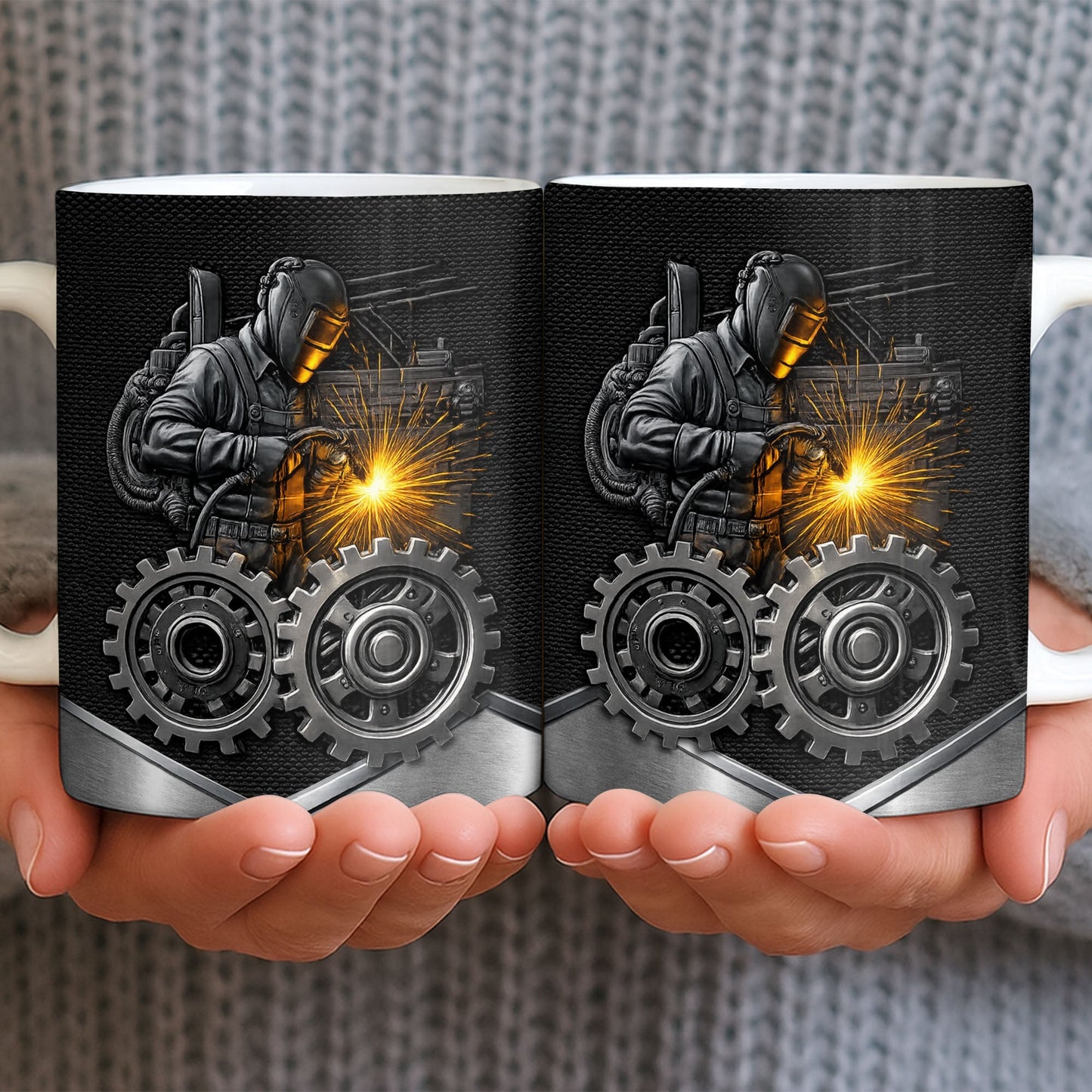 Stay Bold And Inspired, Featuring Welding Helmet And Gears - Personalized Custom Coffee Mug - JBS112_MG
