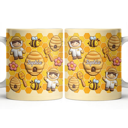 Celebrate A Special Bond With Bee And Honeycomb Design - Personalized Custom Coffee Mug - JBS116_MG