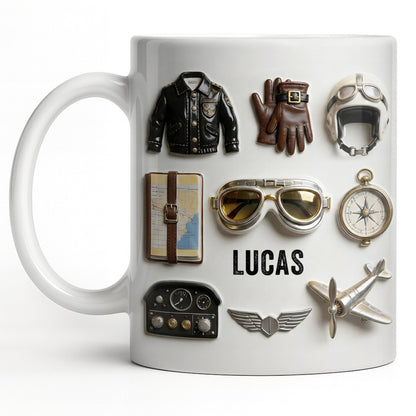 Adventure Awaits, Customize With Icons Of Travel And Aviation - Personalized Custom Coffee Mug - JBS124_MG