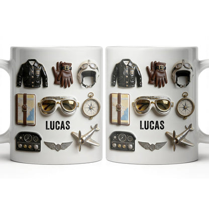 Adventure Awaits, Customize With Icons Of Travel And Aviation - Personalized Custom Coffee Mug - JBS124_MG