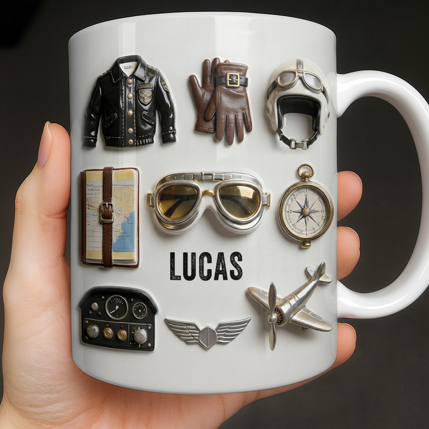 Adventure Awaits, Customize With Icons Of Travel And Aviation - Personalized Custom Coffee Mug - JBS124_MG