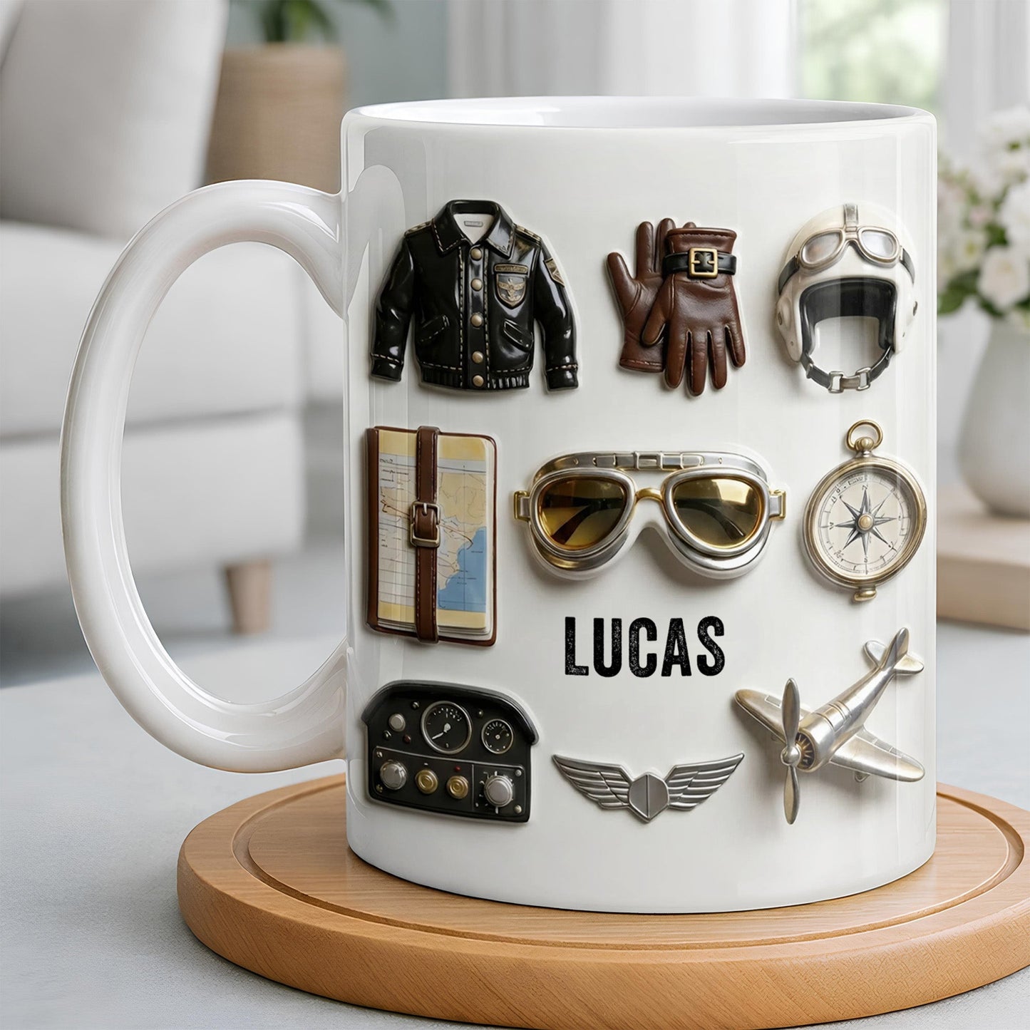 Adventure Awaits, Customize With Icons Of Travel And Aviation - Personalized Custom Coffee Mug - JBS124_MG