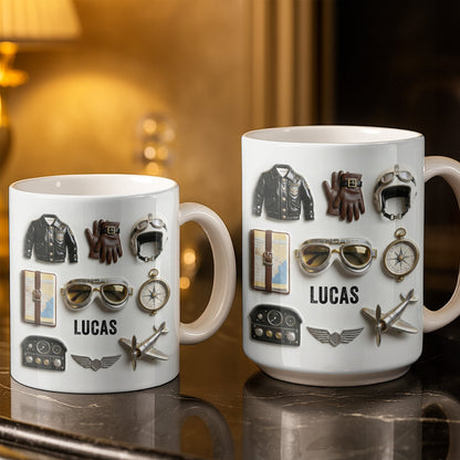 Adventure Awaits, Customize With Icons Of Travel And Aviation - Personalized Custom Coffee Mug - JBS124_MG