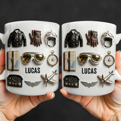 Adventure Awaits, Customize With Icons Of Travel And Aviation - Personalized Custom Coffee Mug - JBS124_MG