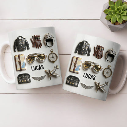 Adventure Awaits, Customize With Icons Of Travel And Aviation - Personalized Custom Coffee Mug - JBS124_MG