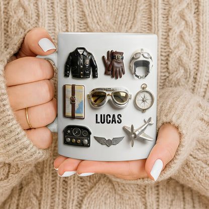 Adventure Awaits, Customize With Icons Of Travel And Aviation - Personalized Custom Coffee Mug - JBS124_MG