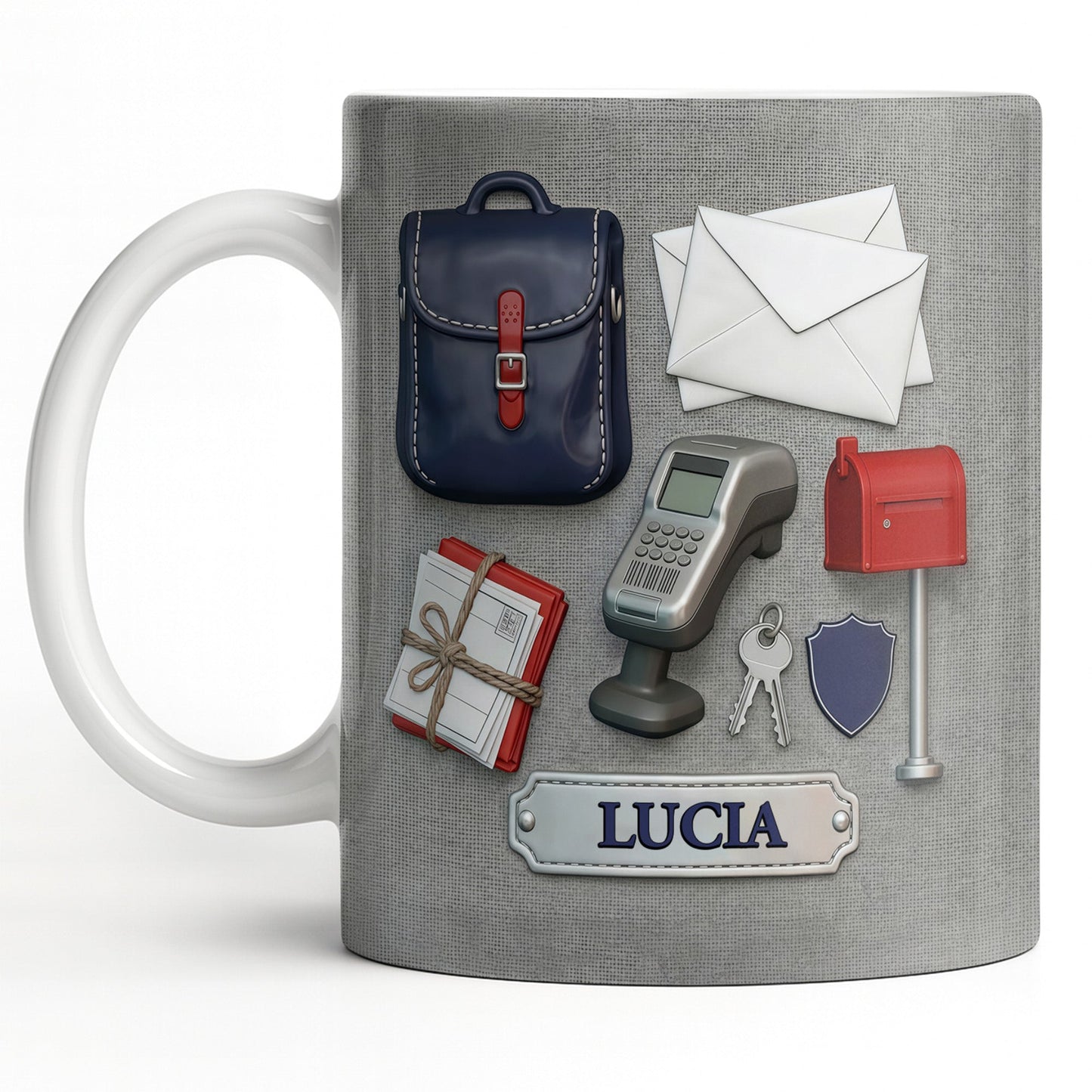 Postal Worker Essentials, Mail Bag And Scanner - Personalized Custom Coffee Mug - JBS125_MG