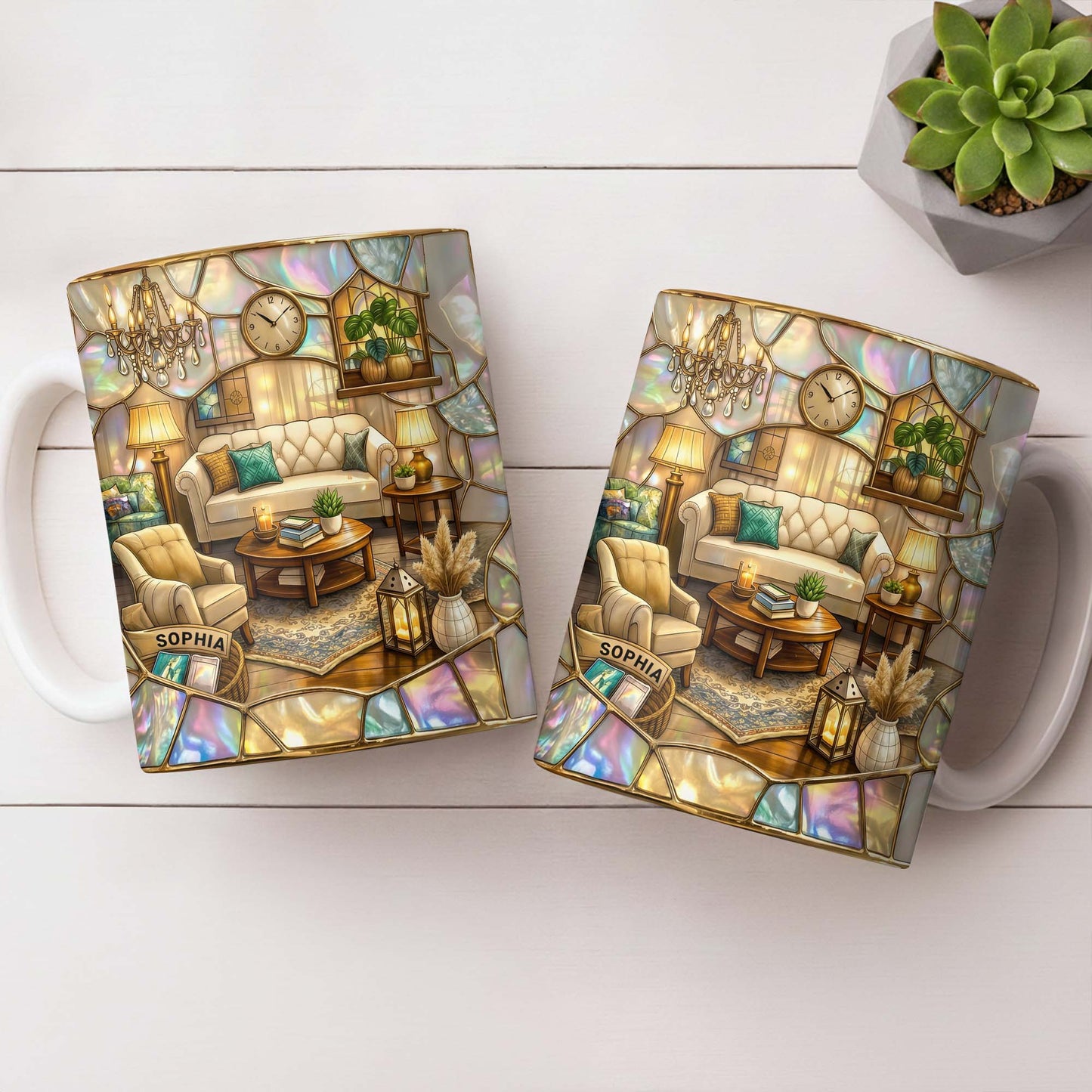 Welcome To Your Cozy Corner Featuring Interior Design Elements - Personalized Custom Coffee Mug - JBS130_MG