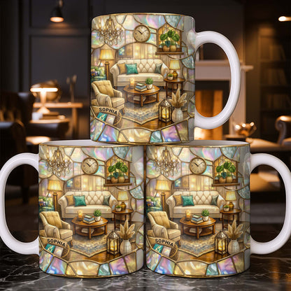Welcome To Your Cozy Corner Featuring Interior Design Elements - Personalized Custom Coffee Mug - JBS130_MG