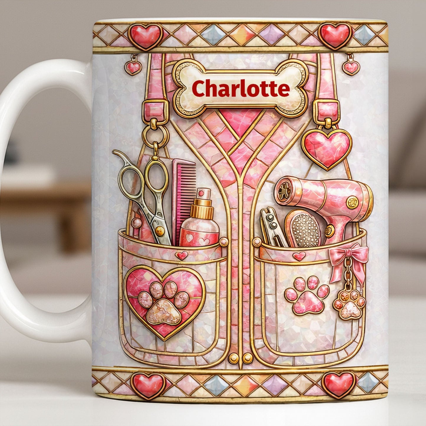 A Groomer With A Passion For Pets Grooming Tools And Paws - Personalized Custom Coffee Mug - JBS137_MG