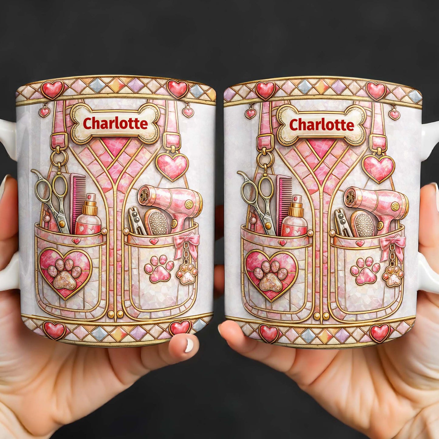 A Groomer With A Passion For Pets Grooming Tools And Paws - Personalized Custom Coffee Mug - JBS137_MG