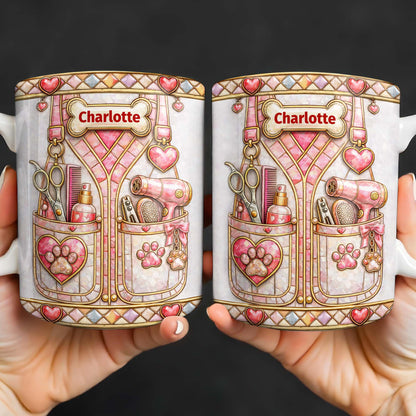 A Groomer With A Passion For Pets Grooming Tools And Paws - Personalized Custom Coffee Mug - JBS137_MG