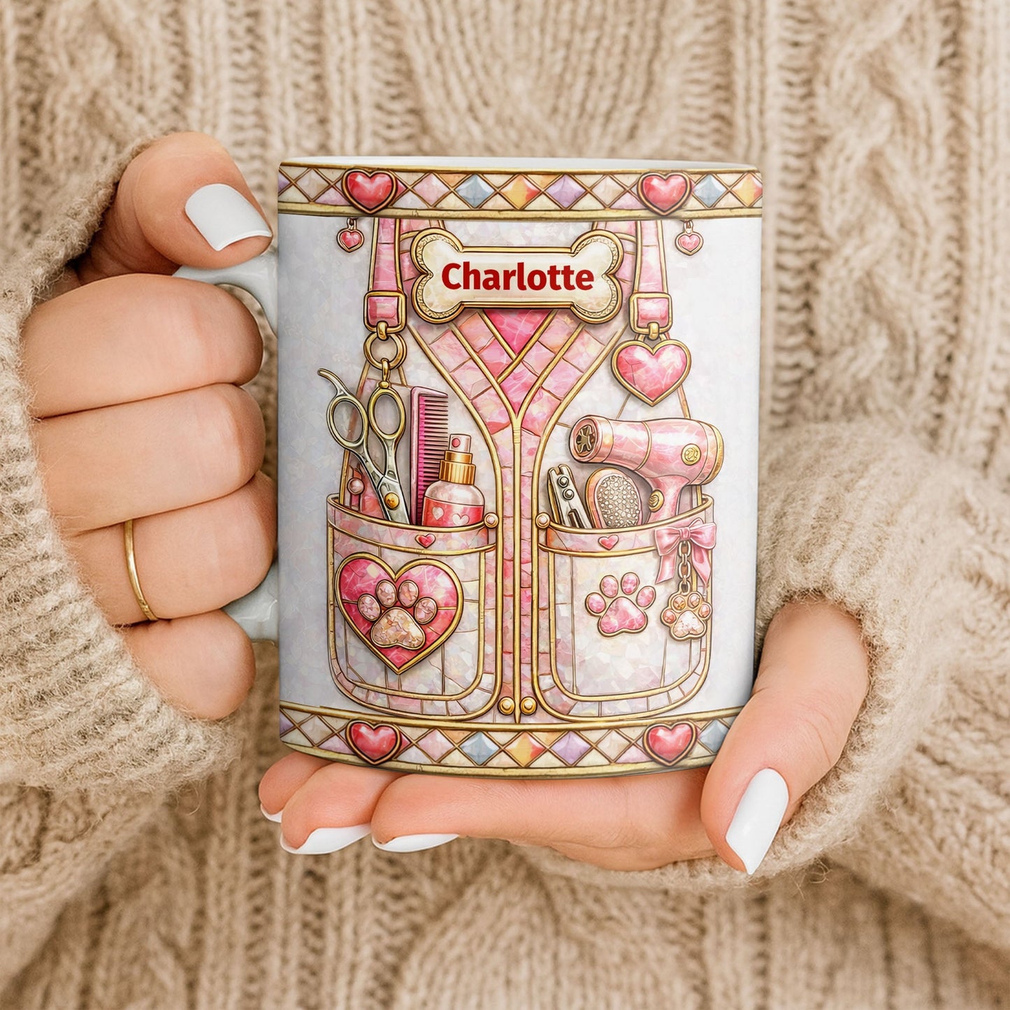 A Groomer With A Passion For Pets Grooming Tools And Paws - Personalized Custom Coffee Mug - JBS137_MG