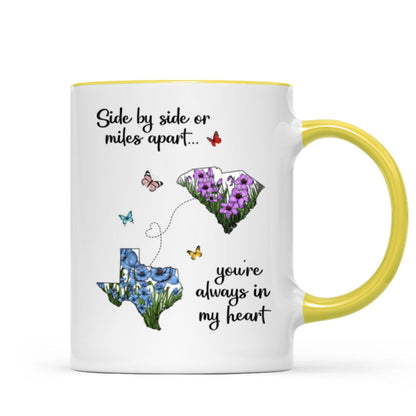 Long Distance Mom Gift Mothers Day Custom State Map Mug