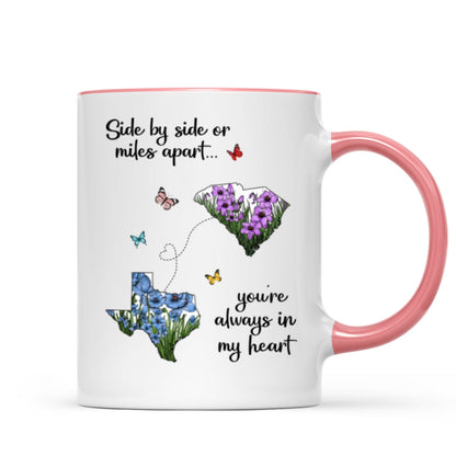 Long Distance Mom Gift Mothers Day Custom State Map Mug